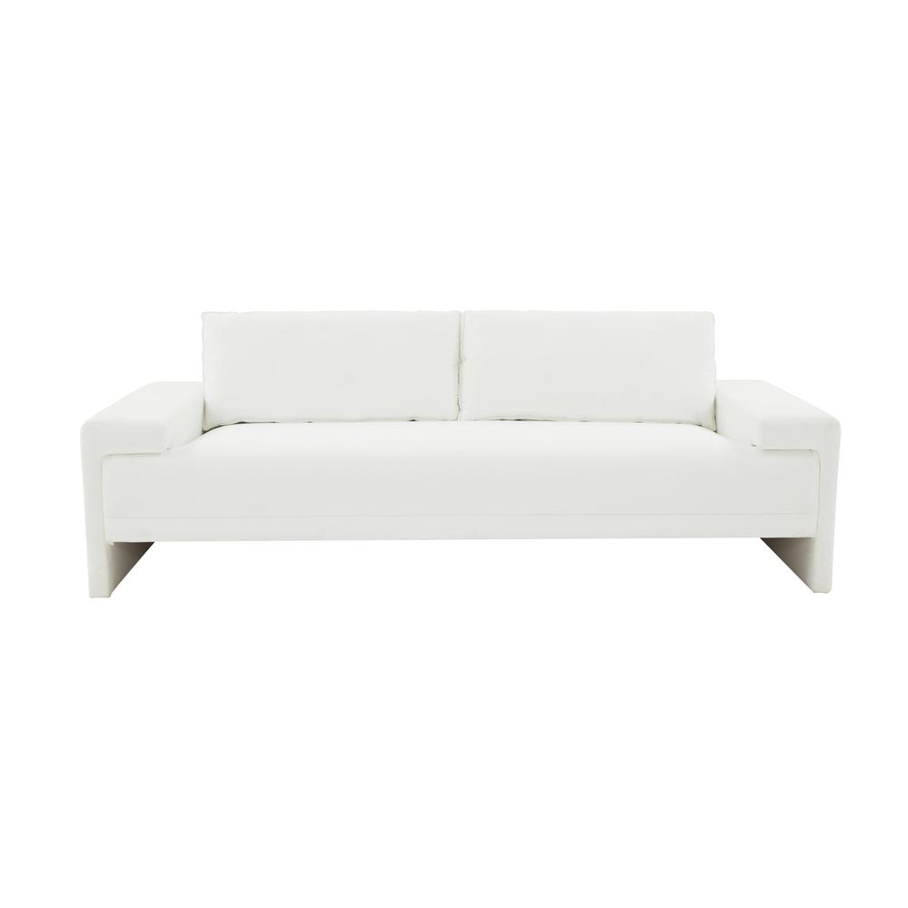 Elegant White Loveseat with Pine Wood Frame and High-Resilience Cushions