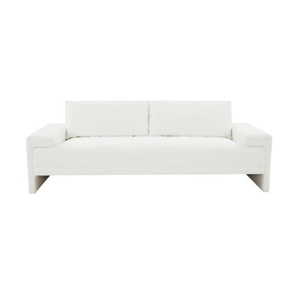 Elegant White Loveseat with Pine Wood Frame and High-Resilience Cushions