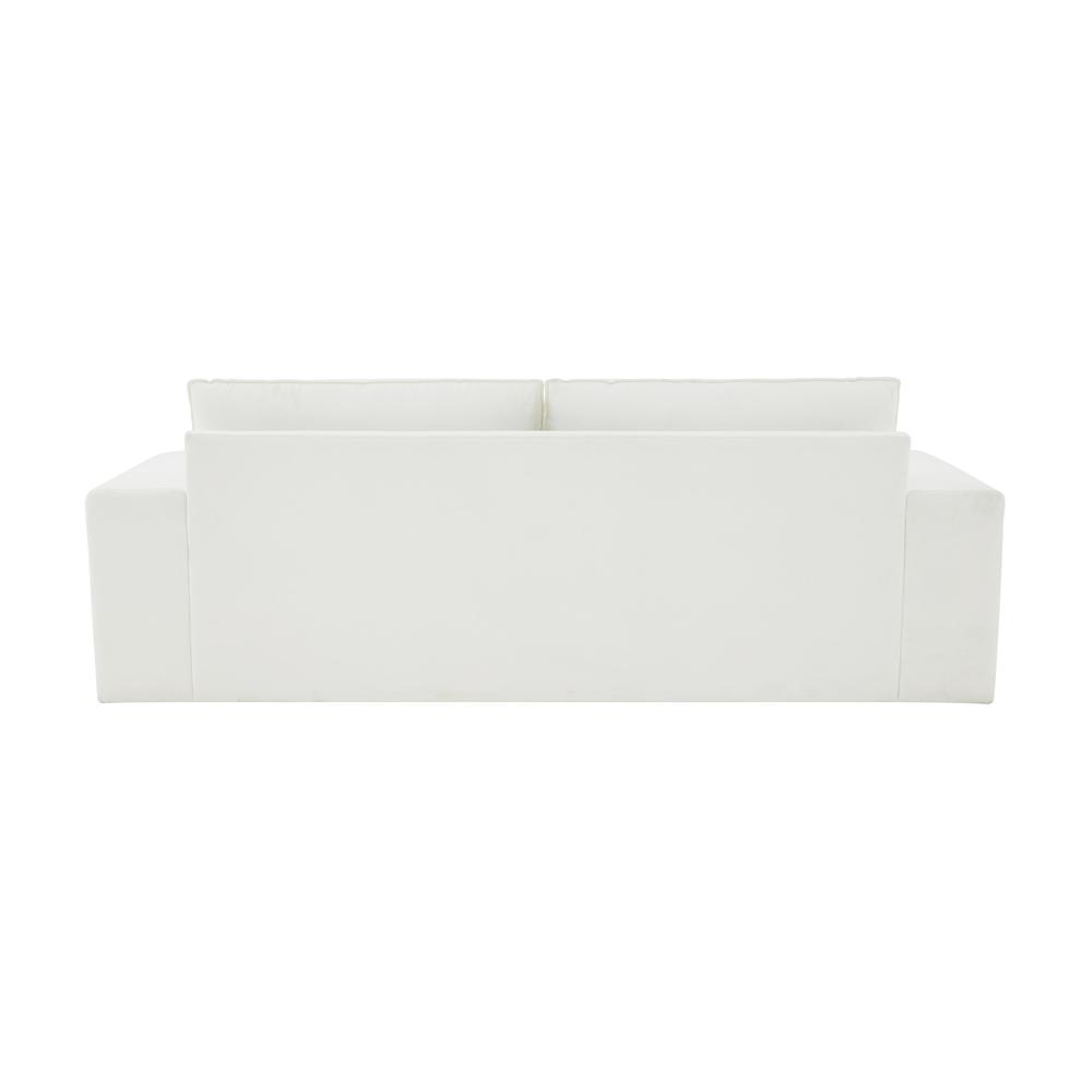 Elegant White Loveseat with Pine Wood Frame and High-Resilience Cushions