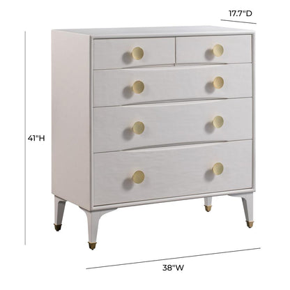 Divine White Chest Dovetail Drawers, White