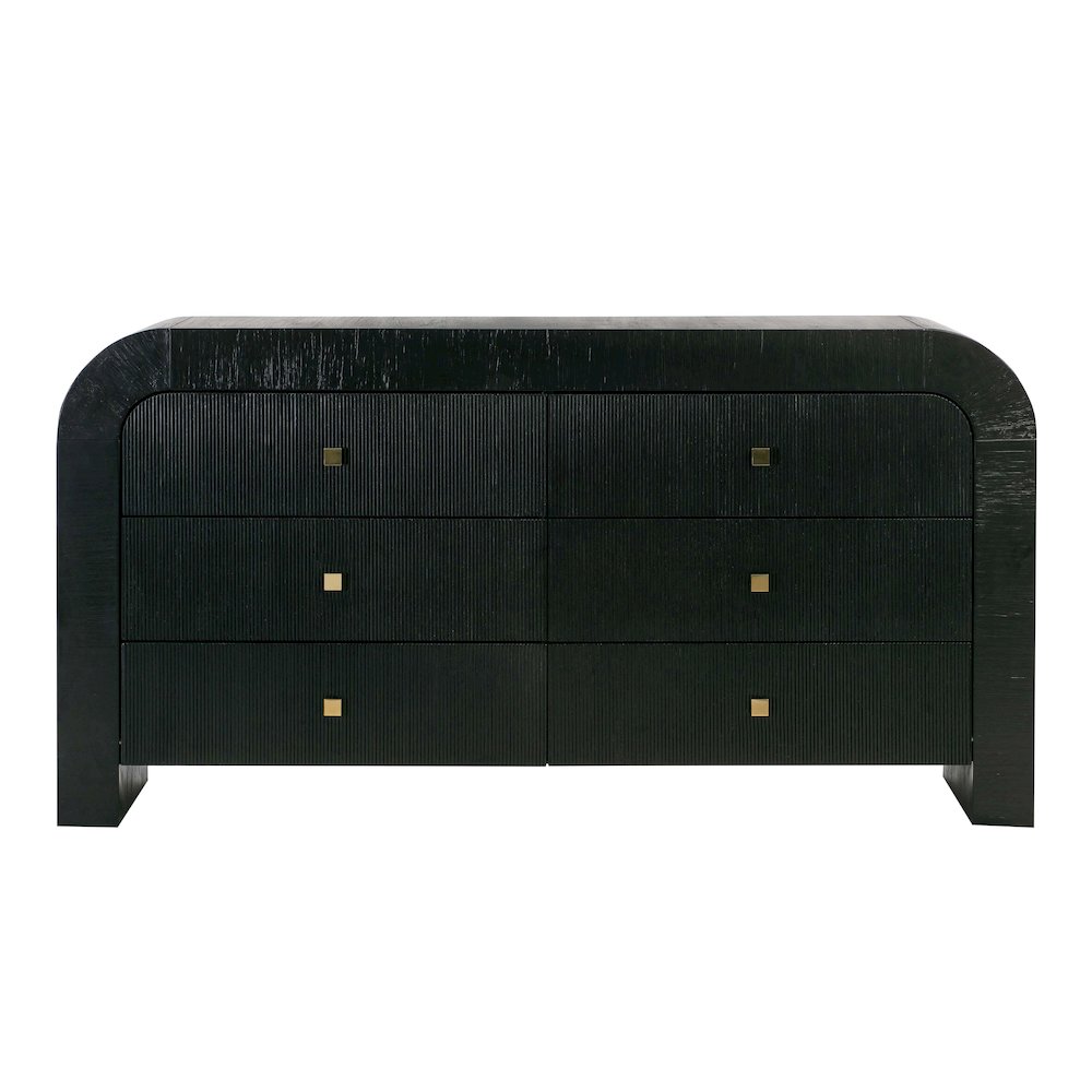Hump 6 Drawer Black Dresser