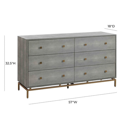 Pesce Shagreen 6 Drawer Dresser