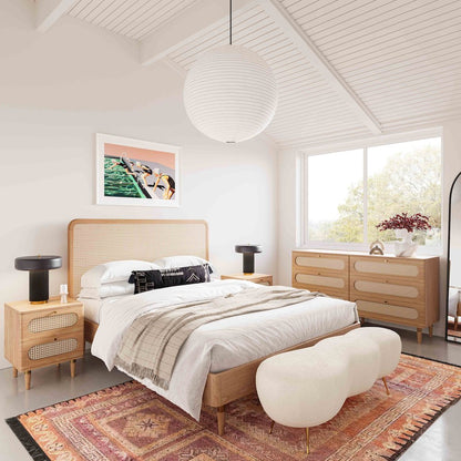 Carmen Natural Ash and Cane Bed in Queen