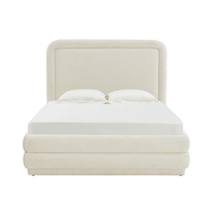 Briella Cream Velvet Bed in Queen