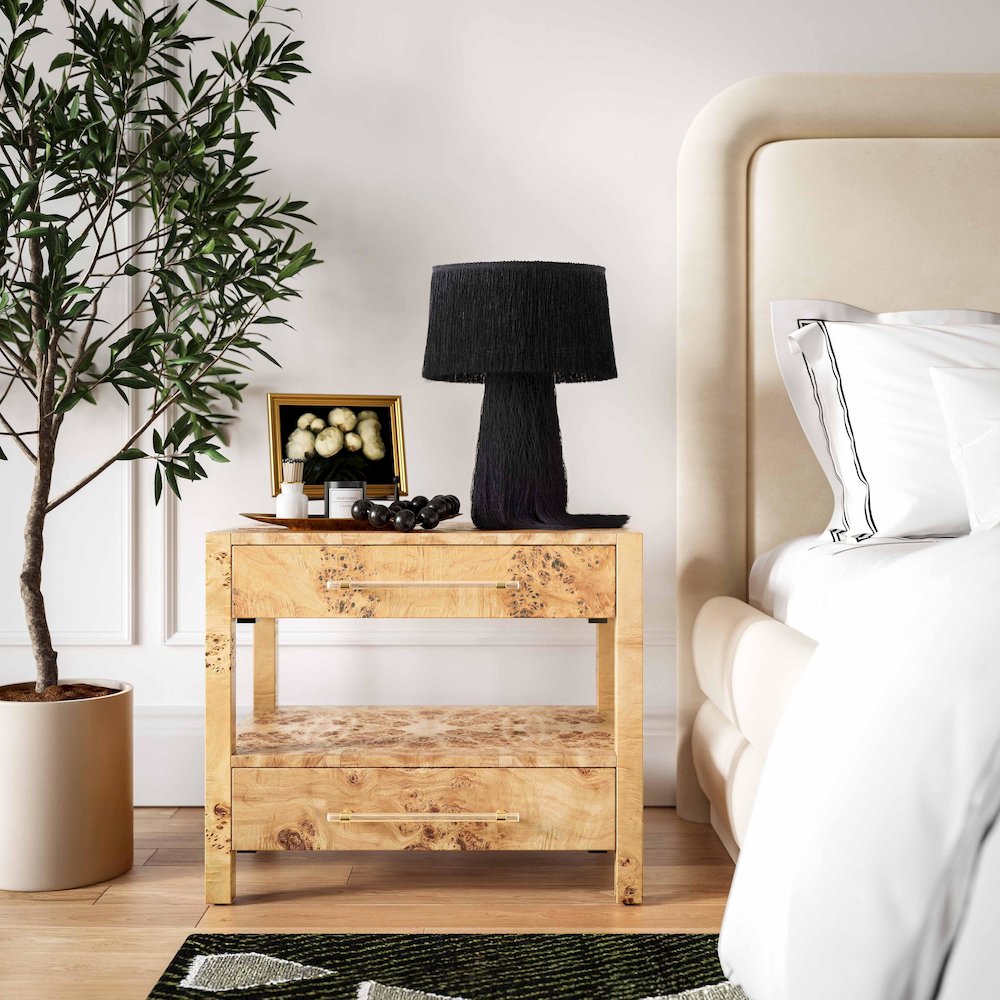 Brandyss Natural Burl Nightstand