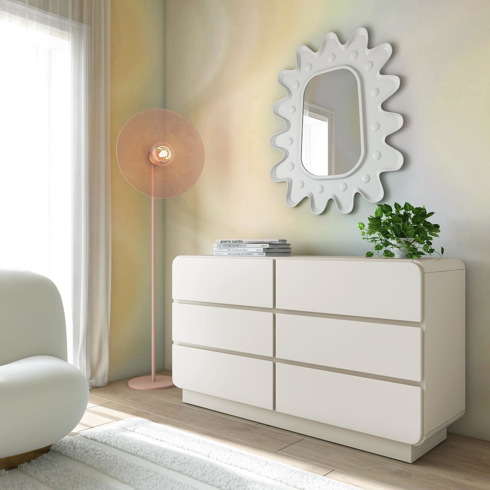 Sagura Cream 6-Drawer Dresser