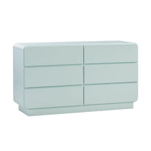 Elegant 6-Drawer Dresser in Blue Acacia with Modern Design for Bedrooms