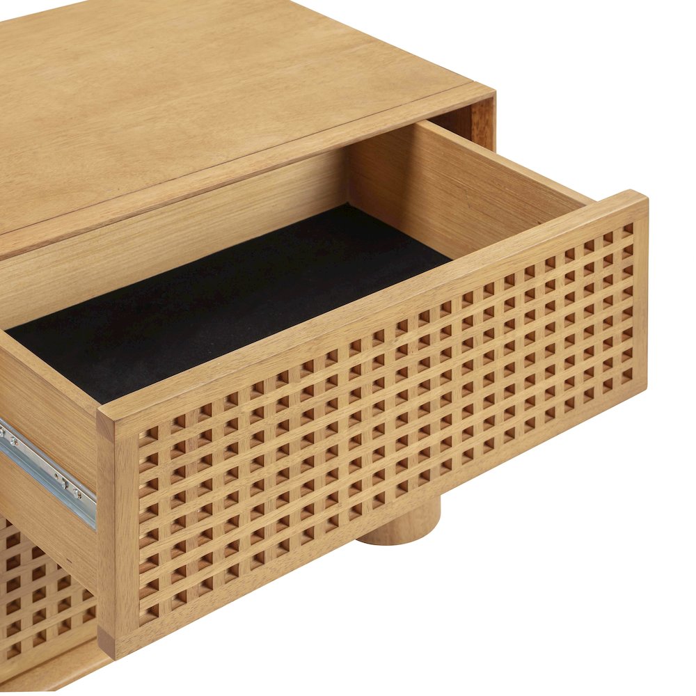 Miles Natural Rubberwood Nightstand