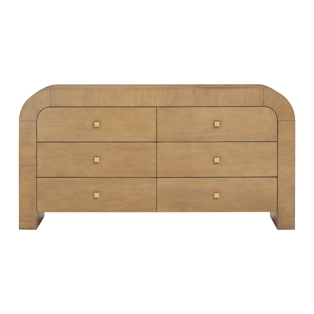 Hump 6 Drawer Natural Dresser