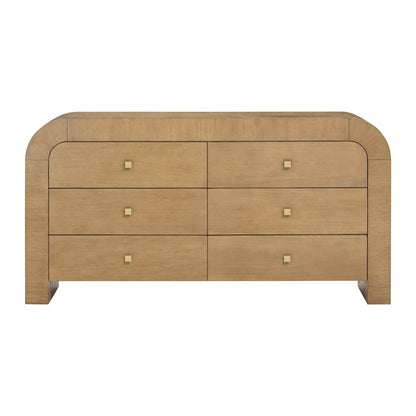 Hump 6 Drawer Natural Dresser