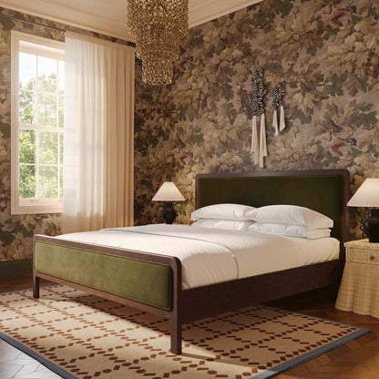 Hella Forest Green Velvet King Bed