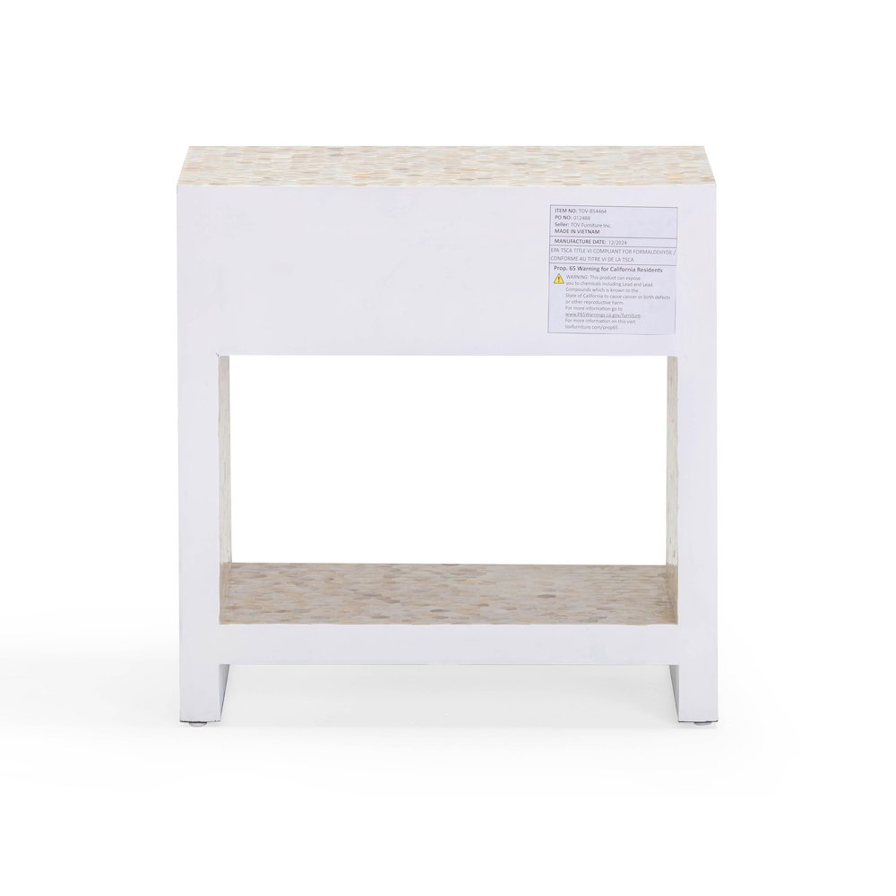 Piara Natural Mother of Pearl Inlaid Nightstand