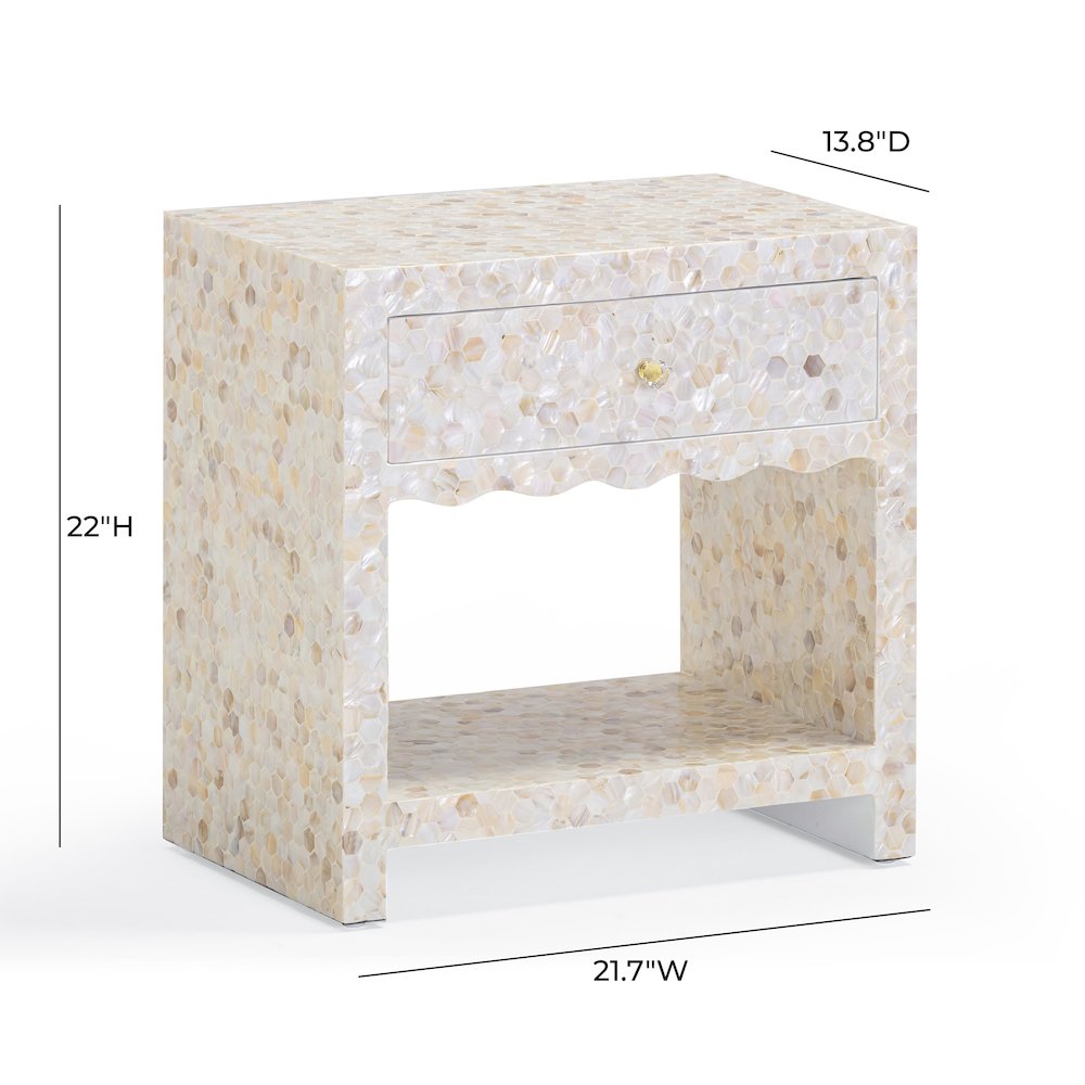 Piara Natural Mother of Pearl Inlaid Nightstand