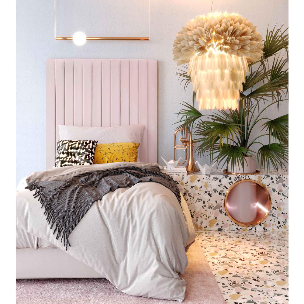 Arabelle Blush Velvet Bed in Twin