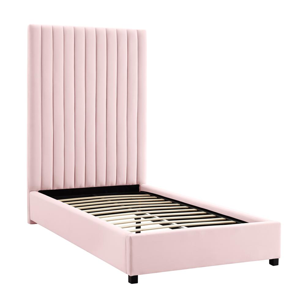 Arabelle Blush Velvet Bed in Twin