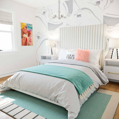 Arabelle White Velvet Bed in UK King
