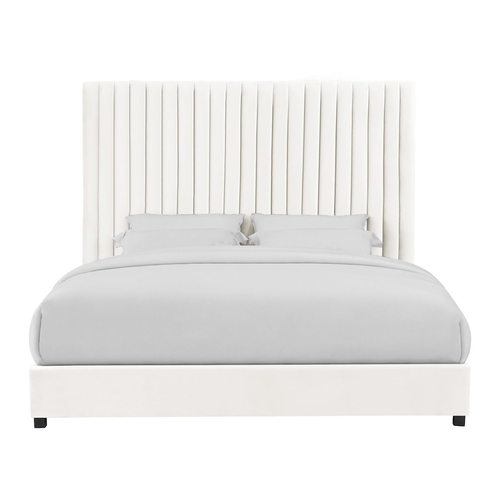 Arabelle White Velvet Bed in UK King
