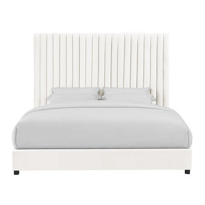 Arabelle White Velvet Bed in UK King