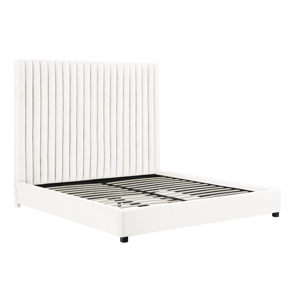 Arabelle White Velvet Bed in UK King