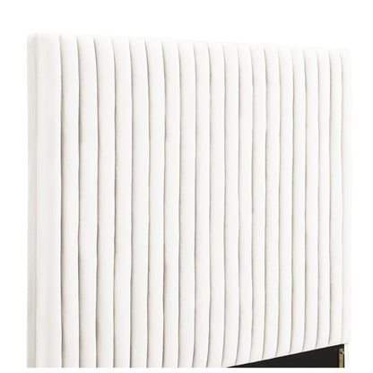 Arabelle White Velvet Bed in UK King