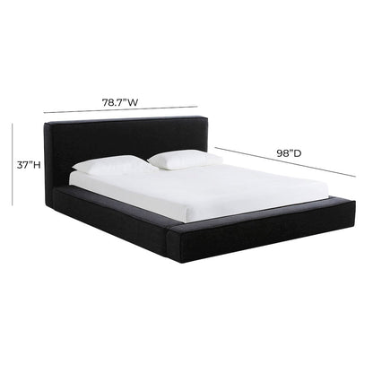 Olafur Black Linen Queen Bed