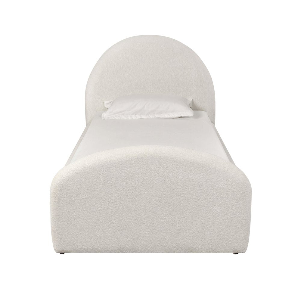 Moon Cream Boucle Twin Bed