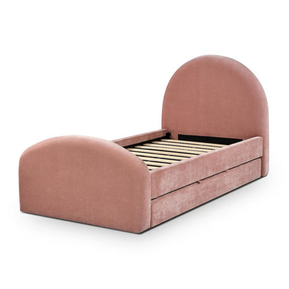 Moon Rose Upcycled Chenille Twin Trundle Bed