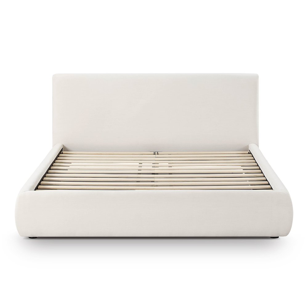 Isla Cream Upcycled Linen Queen Bed