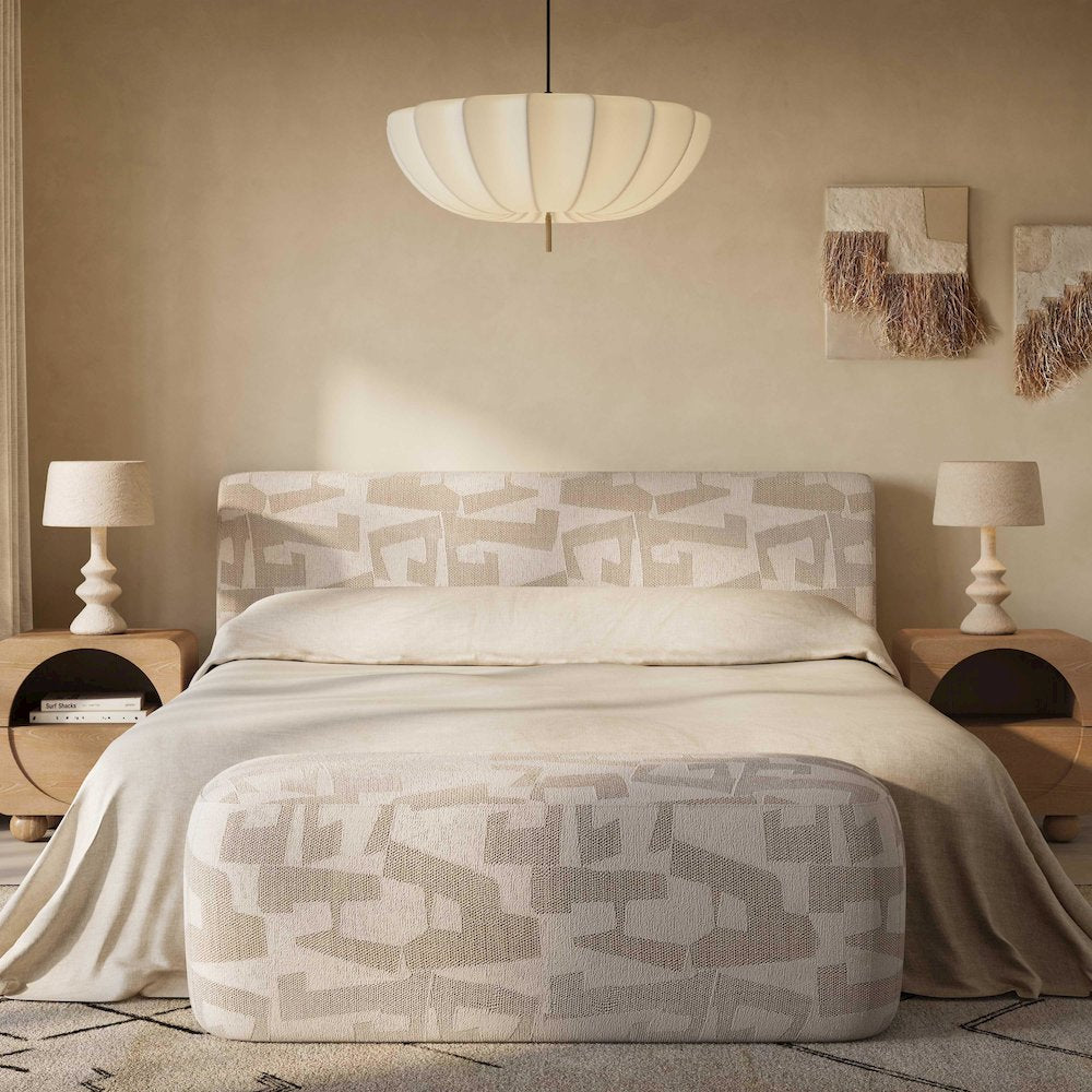 Isla Cream Jacquard Pattern King Bed