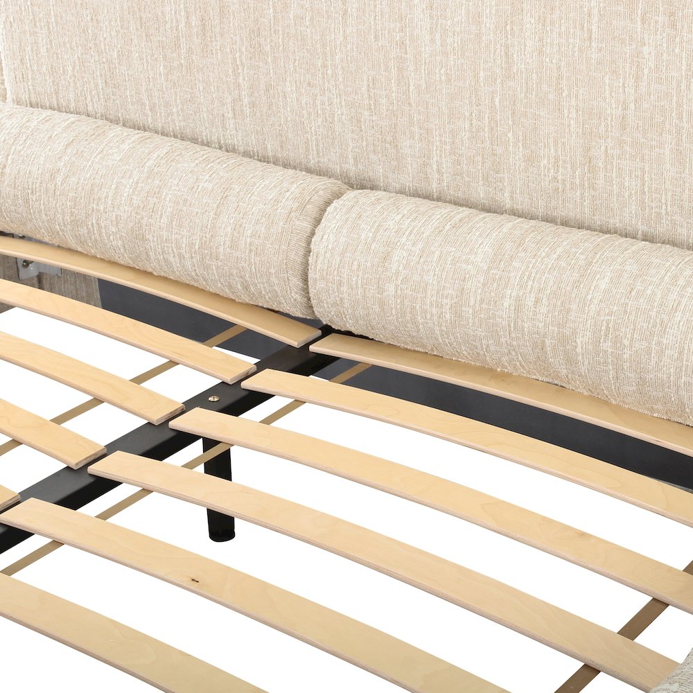 Murielle Taupe Textured Boucle King Bed