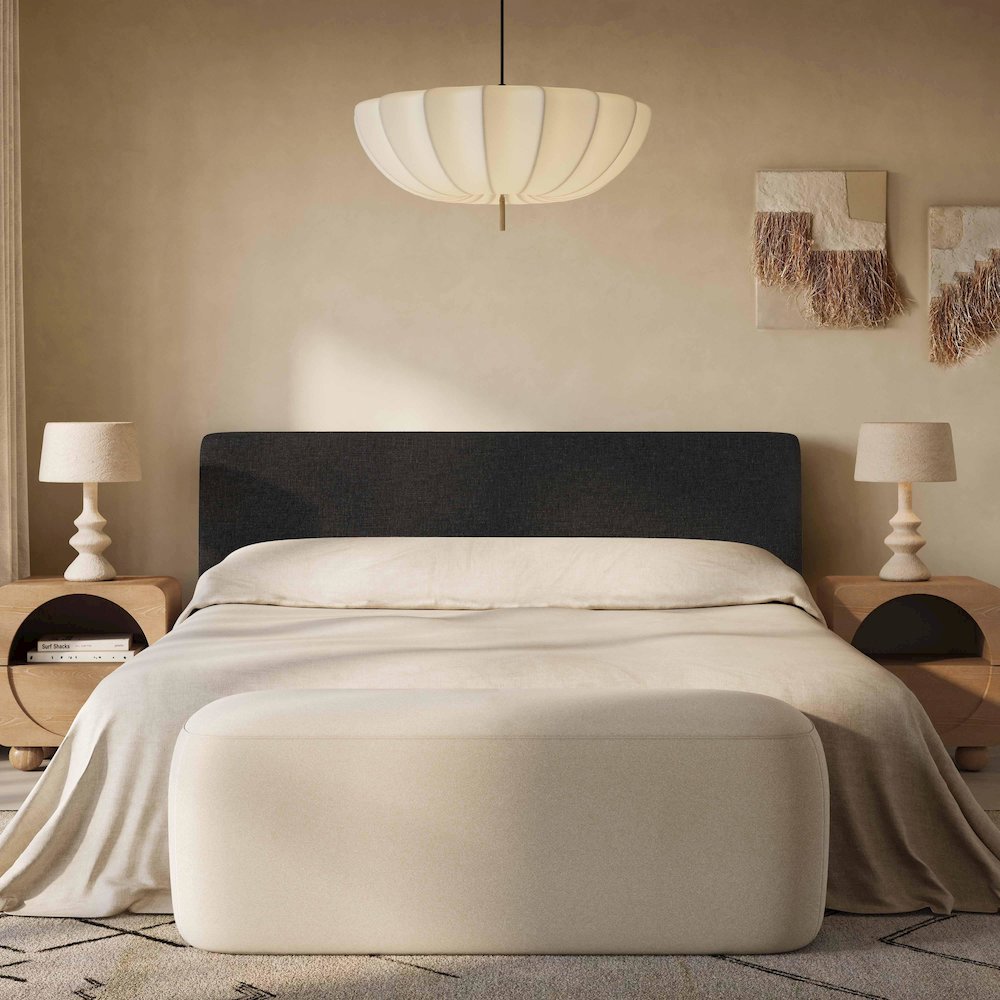 Isla Black Textured Velvet King Bed