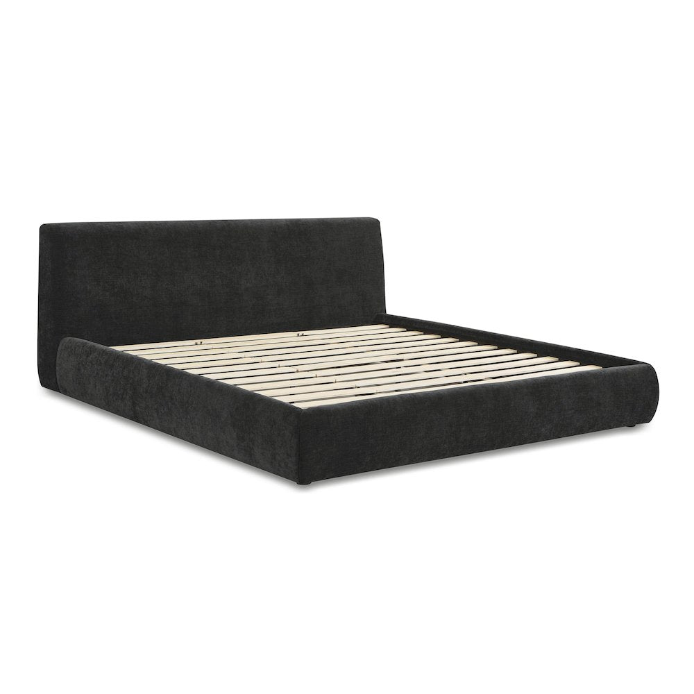 Isla Black Textured Velvet King Bed
