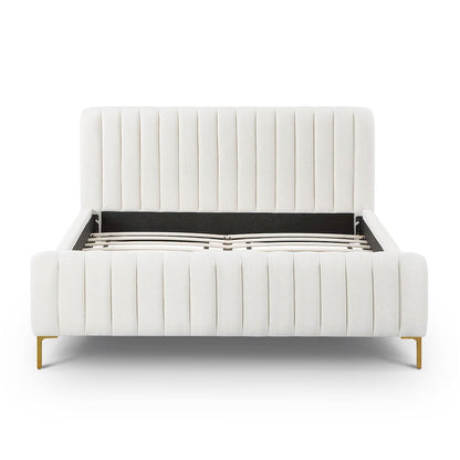 Angela Natural Upcycled Linen Queen Bed