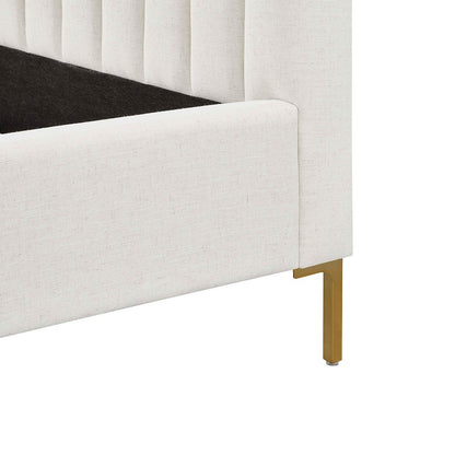 Angela Natural Upcycled Linen Queen Bed