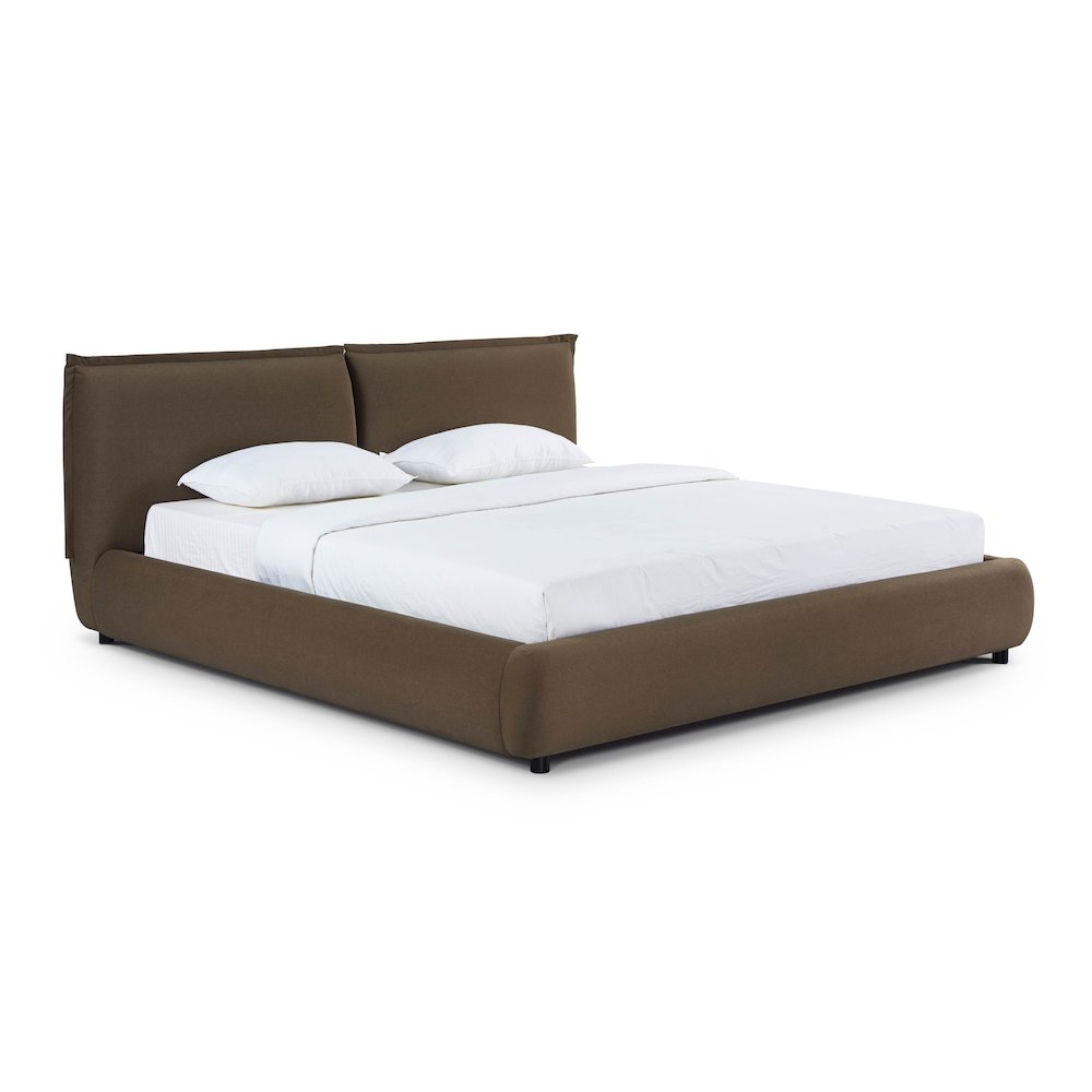 Mel Brown Faux Mohair King Bed