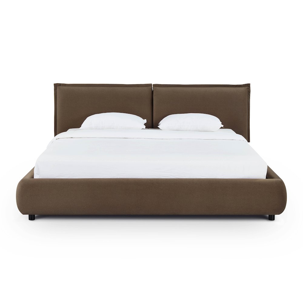 Mel Brown Faux Mohair King Bed