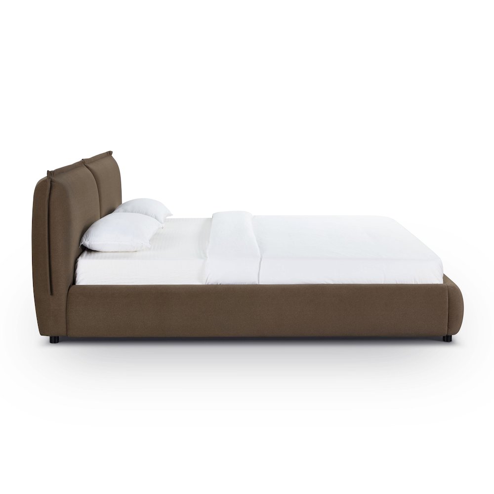 Mel Brown Faux Mohair King Bed