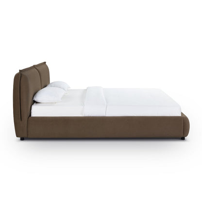 Mel Brown Faux Mohair King Bed