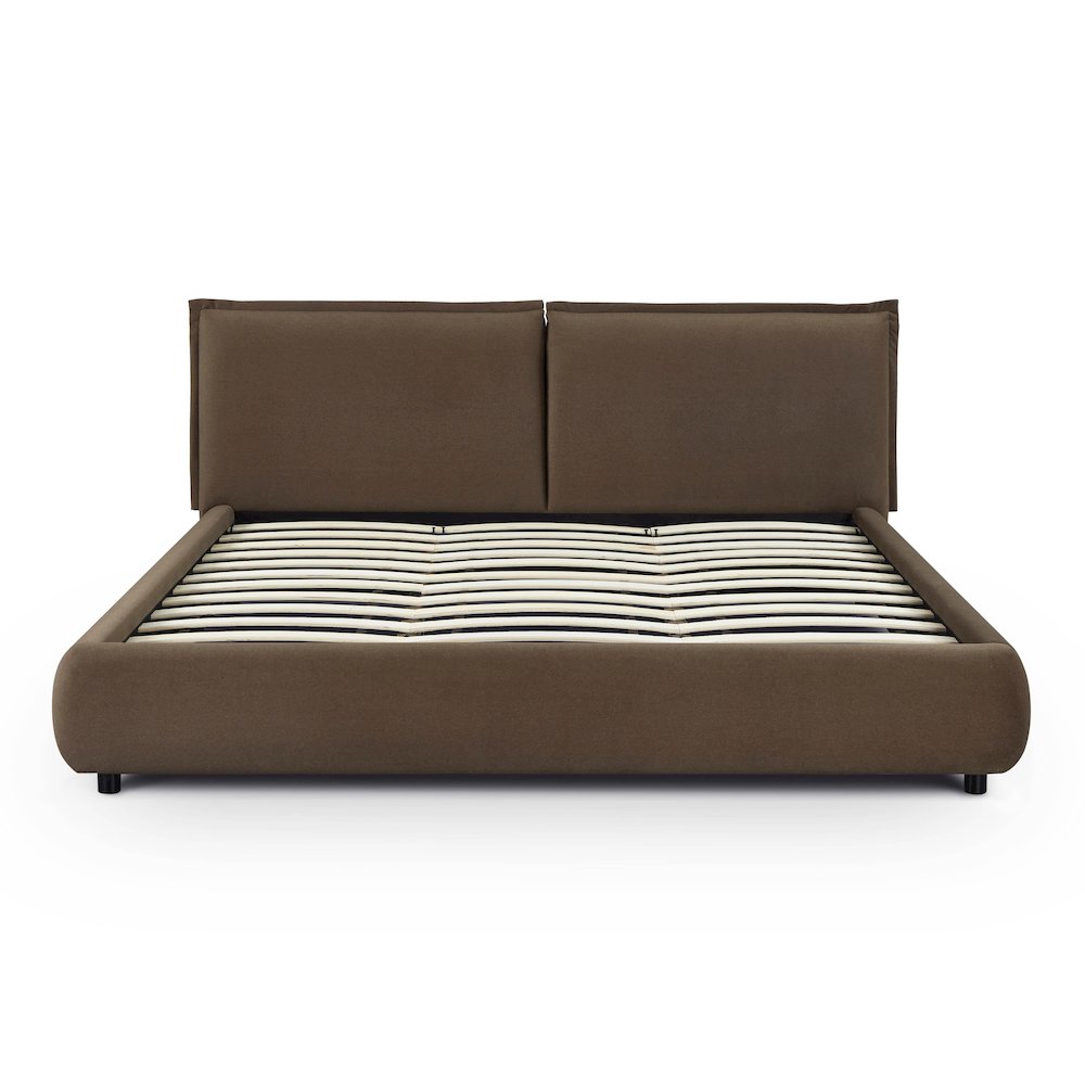 Mel Brown Faux Mohair King Bed
