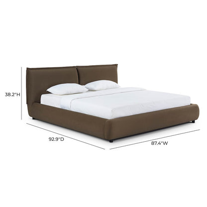 Mel Brown Faux Mohair King Bed