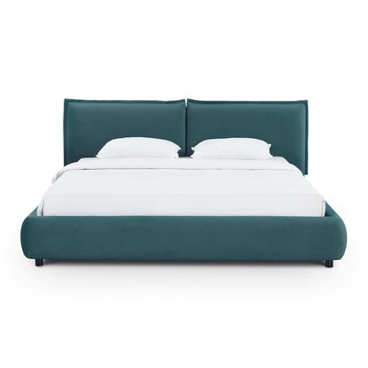 Mel Teal Faux Mohair King Bed