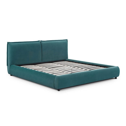 Mel Teal Faux Mohair King Bed