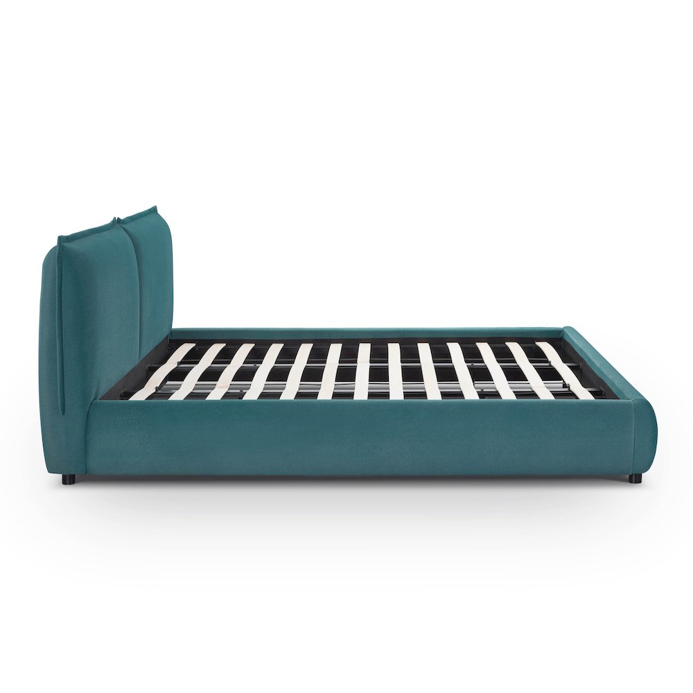 Mel Teal Faux Mohair King Bed