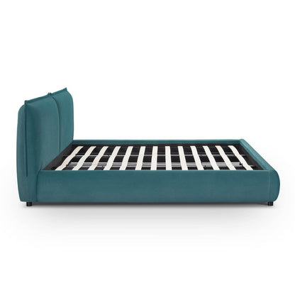 Mel Teal Faux Mohair King Bed