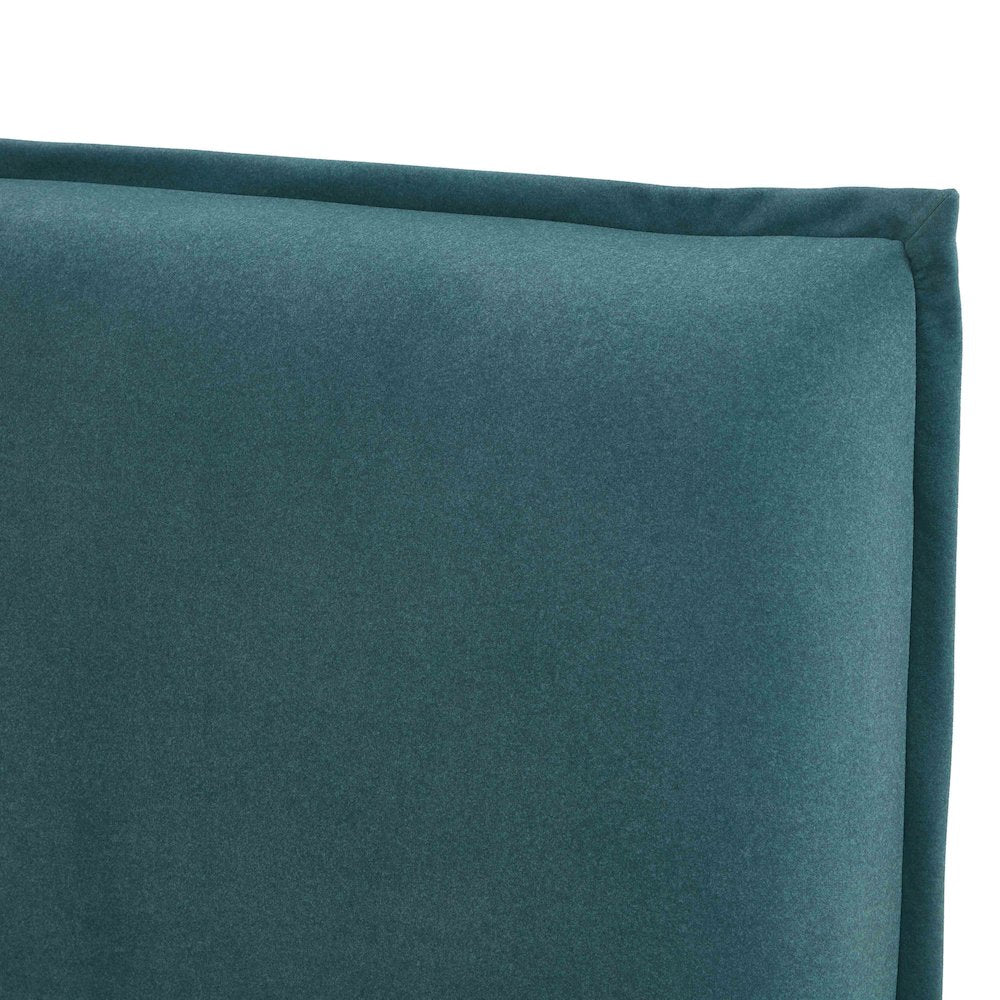 Mel Teal Faux Mohair King Bed