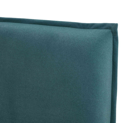 Mel Teal Faux Mohair King Bed