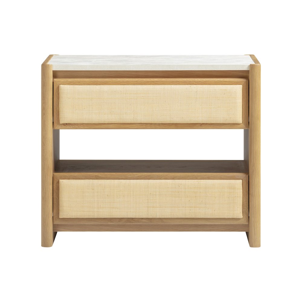 Paige Natural Oak 2-Drawer Nightstand