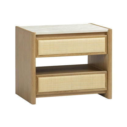 Paige Natural Oak 2-Drawer Nightstand