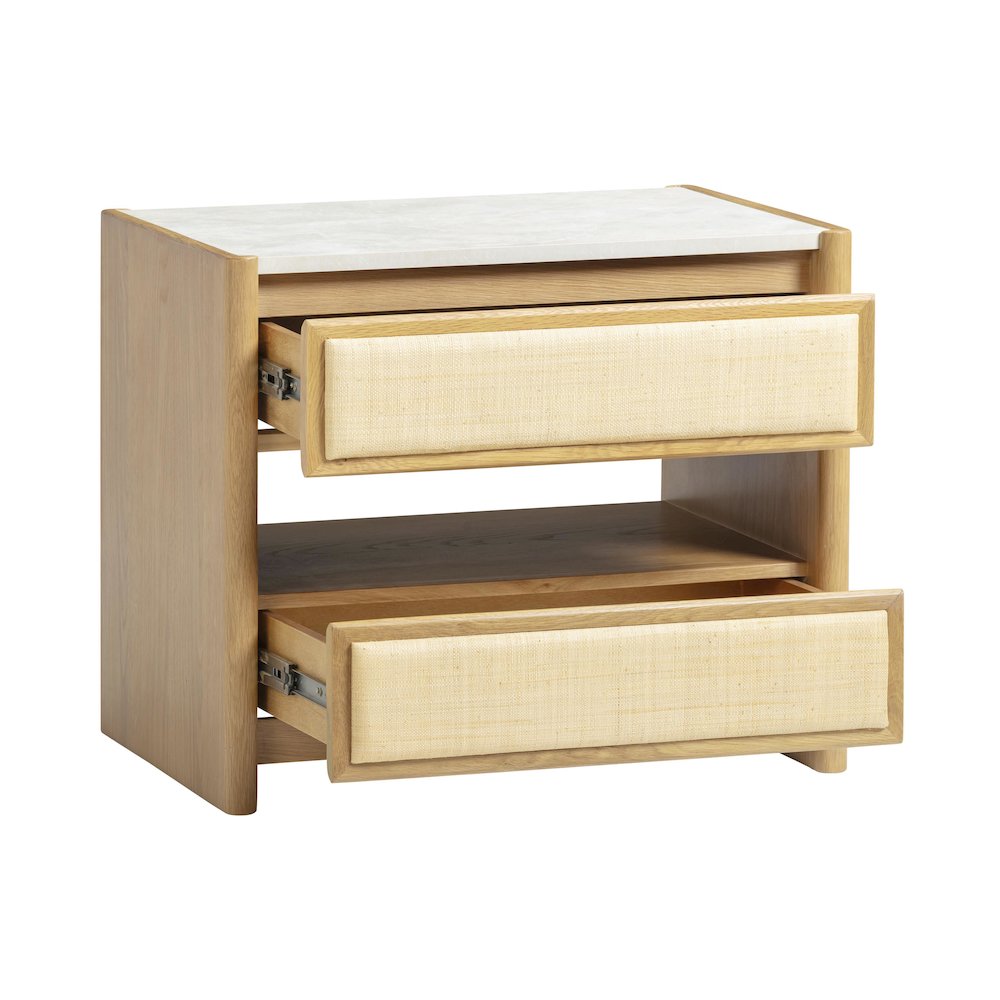 Paige Natural Oak 2-Drawer Nightstand