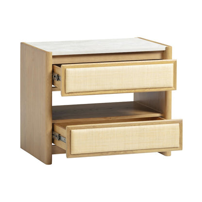 Paige Natural Oak 2-Drawer Nightstand